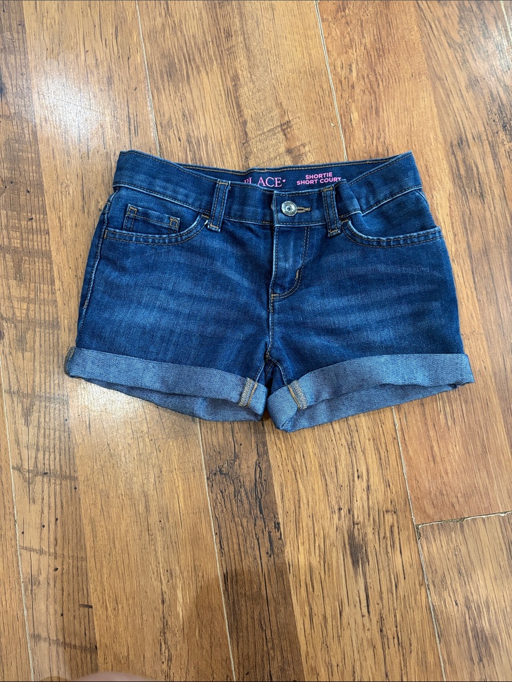 The Children's Place Dark Blue Denim Cuffed Shorts